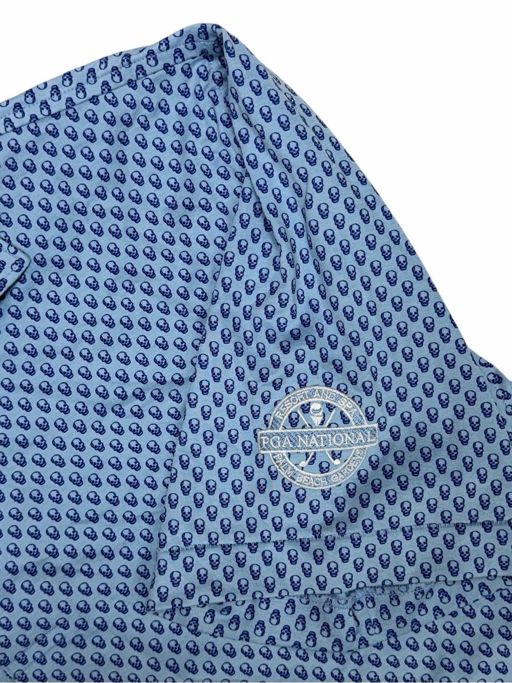 Peter Millar Summer Comfort Polo Shirt Mens Large Hudson Skull Geometric AOP - Picture 3 of 9